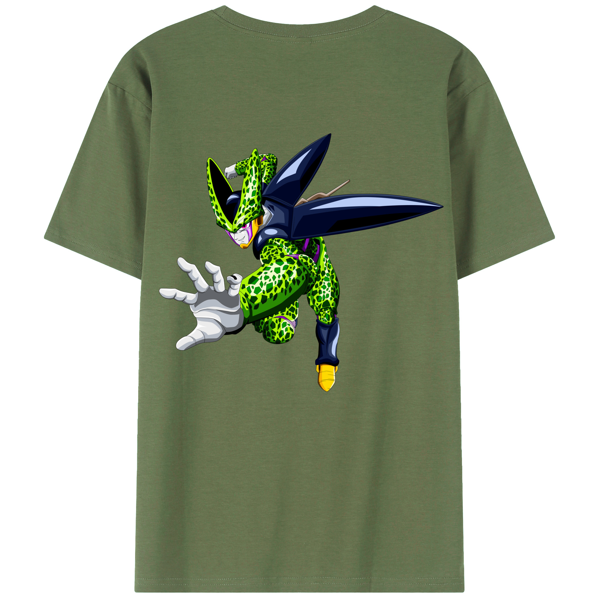 （画像用） ドラゴンボール セル DRAGON BALL Cell 綿100％ メンズ半袖Tシャツ（バックプリント） 通気性
